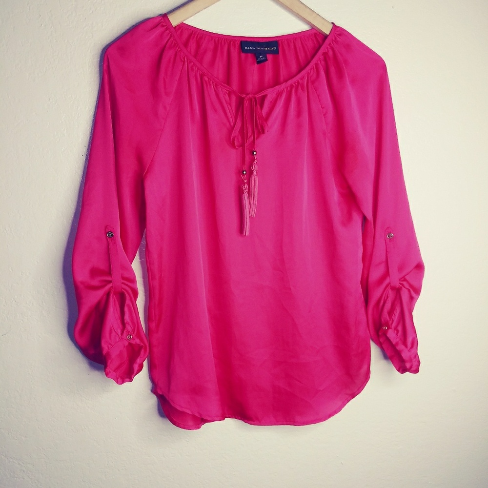 Dana buchman pink blouse size x-small